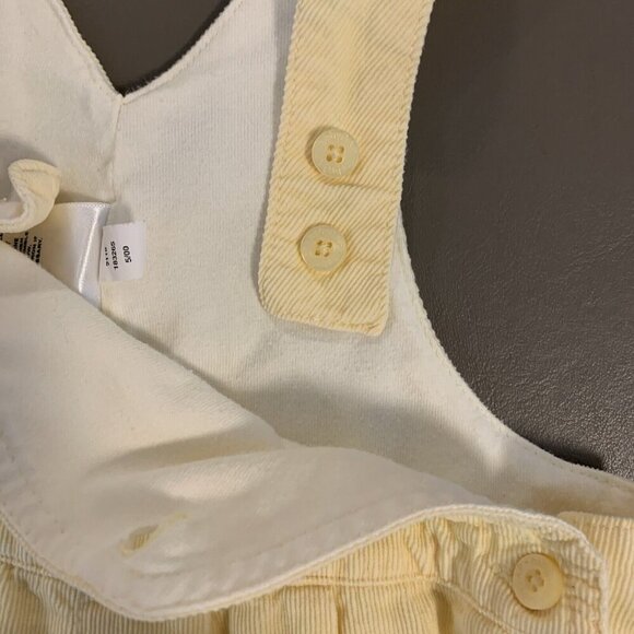 Baby Gap Corduroy Overalls Yellow Snap Leg Boys Girls Newborn NB - Picture 9 of 14